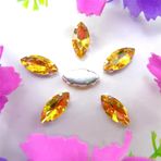 Pençe cam rhinestones üzerine dikilmiş, pençe set Cam Kristal Pençe Ayarları At Gözü Navette Markiz Şekil Dikili Taş Boncuklar Aplikler(17x32mm 10pcs A18 Topaz)