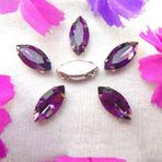 Pençe cam rhinestones üzerine dikilmiş, pençe set Cam Kristal Pençe Ayarları At Gözü Navette Markiz Şekil Dikili Taş Boncuklar Aplikler(6x12mm 50pcs A3 Amethyst)