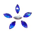 Pençe cam rhinestones üzerine dikilmiş, pençe set Cam Kristal Pençe Ayarları At Gözü Navette Markiz Şekil Dikili Taş Boncuklar Aplikler(7x15mm 20pcs A12 Sapphire)