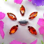 Pençe cam rhinestones üzerine dikilmiş, pençe set Cam Kristal Pençe Ayarları At Gözü Navette Markiz Şekil Dikili Taş Boncuklar Aplikler(7x15mm 20pcs A6 Tea color)