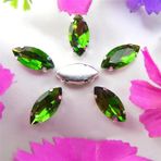 Pençe cam rhinestones üzerine dikilmiş, pençe set Cam Kristal Pençe Ayarları At Gözü Navette Markiz Şekil Dikili Taş Boncuklar Aplikler(9x18mm 20pcs A15 Olivine)