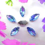 Pençe cam rhinestones üzerine dikilmiş, pençe set Cam Kristal Pençe Ayarları At Gözü Navette Markiz Şekil Dikili Taş Boncuklar Aplikler(9x18mm 20pcs A22 Lt Sapphire)