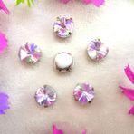 Pençe cam rhinestones üzerine dikilmiş, pençe set Gümüş Pençe Cam Kristal Renkleri Karışımı Rivoli Yuvarlak Şekil Dikili Taş Boncuklar DIY Aplike(10mm 20pcs A23 Violet)