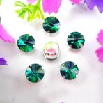 Pençe cam rhinestones üzerine dikilmiş, pençe set Gümüş Pençe Cam Kristal Renkleri Karışımı Rivoli Yuvarlak Şekil Dikili Taş Boncuklar DIY Aplike(10mm 20pcs A9 Emerald)