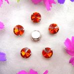 Pençe cam rhinestones üzerine dikilmiş, pençe set Gümüş Pençe Cam Kristal Renkleri Karışımı Rivoli Yuvarlak Şekil Dikili Taş Boncuklar DIY Aplike(14mm 20pcs A3 Tea color)