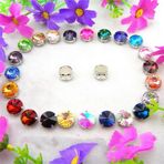 Pençe cam rhinestones üzerine dikilmiş, pençe set Gümüş Pençe Cam Kristal Renkleri Karışımı Rivoli Yuvarlak Şekil Dikili Taş Boncuklar DIY Aplike(18mm 10pcs A26 Colors mix)