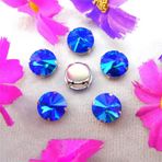 Pençe cam rhinestones üzerine dikilmiş, pençe set Gümüş Pençe Cam Kristal Renkleri Karışımı Rivoli Yuvarlak Şekil Dikili Taş Boncuklar DIY Aplike(18mm 10pcs A28 Sapphire AB)