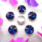 Pençe cam rhinestones üzerine dikilmiş, pençe set Gümüş Pençe Cam Kristal Renkleri Karışımı Rivoli Yuvarlak Şekil Dikili Taş Boncuklar DIY Aplike(18mm 10pcs A5 Montana)