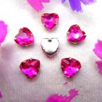 Pençe cam rhinestones üzerine dikilmiş, pençe set Kalp Şeklinde Dikili Taş Gümüş Pençe Ayarları Kristal Boncuklar 7 Boyut Renk Karışımı Kendin Yap Aplike(12mm 20pcs A19 Rose)