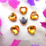 Pençe cam rhinestones üzerine dikilmiş, pençe set Kalp Şeklinde Dikili Taş Gümüş Pençe Ayarları Kristal Boncuklar 7 Boyut Renk Karışımı Kendin Yap Aplike(12mm 20pcs A23 Topaz)
