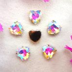 Pençe cam rhinestones üzerine dikilmiş, pençe set Kalp Şeklinde Dikili Taş Gümüş Pençe Ayarları Kristal Boncuklar 7 Boyut Renk Karışımı Kendin Yap Aplike(16mm 20pcs A17 Crystal AB)