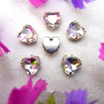 Pençe cam rhinestones üzerine dikilmiş, pençe set Kalp Şeklinde Dikili Taş Gümüş Pençe Ayarları Kristal Boncuklar 7 Boyut Renk Karışımı Kendin Yap Aplike(18mm 10pcs A1 Clear)