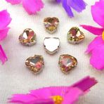 Pençe cam rhinestones üzerine dikilmiş, pençe set Kalp Şeklinde Dikili Taş Gümüş Pençe Ayarları Kristal Boncuklar 7 Boyut Renk Karışımı Kendin Yap Aplike(18mm 10pcs A10 Lt topaz)