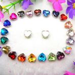 Pençe cam rhinestones üzerine dikilmiş, pençe set Kalp Şeklinde Dikili Taş Gümüş Pençe Ayarları Kristal Boncuklar 7 Boyut Renk Karışımı Kendin Yap Aplike(18mm 10pcs A26 Colors mix)