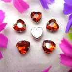 Pençe cam rhinestones üzerine dikilmiş, pençe set Kalp Şeklinde Dikili Taş Gümüş Pençe Ayarları Kristal Boncuklar 7 Boyut Renk Karışımı Kendin Yap Aplike(18mm 10pcs A6 Tea color)