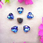 Pençe cam rhinestones üzerine dikilmiş, pençe set Kalp Şeklinde Dikili Taş Gümüş Pençe Ayarları Kristal Boncuklar 7 Boyut Renk Karışımı Kendin Yap Aplike(27mm 10pcs A18 Lt Sapphire)