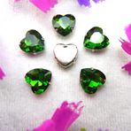 Pençe cam rhinestones üzerine dikilmiş, pençe set Kalp Şeklinde Dikili Taş Gümüş Pençe Ayarları Kristal Boncuklar 7 Boyut Renk Karışımı Kendin Yap Aplike(27mm 10pcs A3 Olivine)
