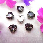 Pençe cam rhinestones üzerine dikilmiş, pençe set Kalp Şeklinde Dikili Taş Gümüş Pençe Ayarları Kristal Boncuklar 7 Boyut Renk Karışımı Kendin Yap Aplike(8mm 50pcs A15 Black diamond)