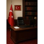 Pencere Bayrak Makam Türk Bayrağı ve Gümüş Kaplama Direk | 100x150 cm Bayrak Boyutu