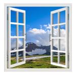Pencere Poster Duvar Kağıdı Dağlar Yapışkanlı Sticker