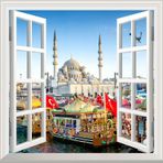 Pencere Poster Duvar Kağıdı Eminönü Yapışkanlı Sticker
