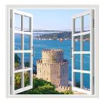 Pencere Poster Duvar Kağıdı Rumeli Hisarı Yapışkanlı Sticker