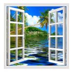 Pencere Poster Duvar Kağıdı Tatil Yapışkanlı Sticker