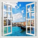 Pencere Poster Duvar Kağıdı Venedik Yapışkanlı Sticker