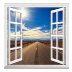 Pencere Poster Duvar Kağıdı Yol Yapışkanlı Sticker