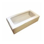 Pencereli Karton Kutu Düz Renk 20X10X5 Cm - 10 Adet Beyaz