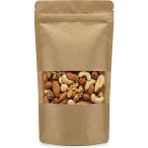 Pencereli Kraft Doypack Kilitli Poşet (11X18,5 Cm) - 50 Adet - Dik Duran Kilitli Torba, Küçük Bo