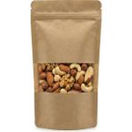 Pencereli Kraft Doypack Kilitli Poşet (13X22,5 Cm) - 50 Adet - Dik Duran Kilitli Torba, Orta Boy (Y
