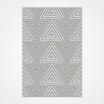 Penelope Gri Geometrik Modern Geometrik Etnik Desenli Boho Makinada Yıkanabilir Hafif Hav Toz Vermez Leke Tutmaz Kaymaz Taban Dijital Makine Baskı Halı Oturma Odası Salon Yolluk Koridor Mutfak Halısı