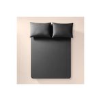 Penelope Pure Serisi 200x200 cm Antrasit Pamuk Percale Lastikli Çarşaf