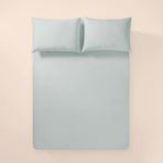 Penelope Pure Serisi 200x200 cm Mavi Pamuk Percale Lastikli Çarşaf