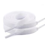 PENGEE 2 çift düz ayakkabı bağcığı spor ayakkabı için dayanıklı spor ayakkabı dantel 6 uzunlukta, Beyaz, 47.2inches（120CM）
