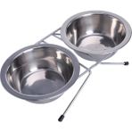 Pengfu Shop 13CM Tarzı Paslanmaz Çelik Çift Pet Kaseler Köpek Kedi Su Maması Kaymaz Besleme Istasyonu (Yurt Dışından)