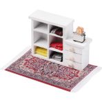 Pengfu Shop Beyaz DIA.18CM Tarzı 1:12 Türk Tarzı Dollhouse Halı Çiçek Mat Oyun Evi Dekor Zemin Kaplamaları Minyatür Dokuma Kilim Bebek Aksesuarları (Yurt Dışından) - Renkli