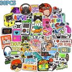 Pengfu Shop Rastgele 30 Adet Tarzı Pcs Graffiti Oyunu Çıkartmalar Nostaljik Su Geçirmez Sticker Boy Için Laptokateboard Telefon Bisiklet Gitar Vintage Çıkartması (Yurt Dışından)