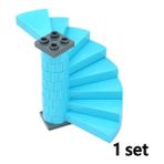 Pengfu Shop Spiral Merdiven A Stili Şehir Arkadaşlar Evi Moc Parçaları Çit Merdiven Merdiven Yapı Taşları Dıy Kapı Pencere Mini Figürler Kale Bahçe Tuğla Oyuncak Monte (Yurt Dışından)