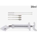 Pengfushop4 20ML 3 Iğne 2 Fırça Stili 3 Paslanmaz Çelik Iğneler Baharat Şırınga Seti Barbekü Et Lezzet Enjektörü Kithen Pişirme Sosu Marine I Aksesuarları (Yurt Dışından) - Renkli