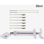 Pengfushop4 20ML 6 Iğne 2 Fırça Stili 3 Paslanmaz Çelik Iğneler Baharat Şırınga Seti Barbekü Et Lezzet Enjektörü Kithen Pişirme Sosu Marine I Aksesuarları (Yurt Dışından) - Renkli