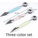 Pengfushop4 3 Adet Tarzı Meyve Oyma Bıçağı Karpuz Baller Dondurma Kazma Topu Araçları Mutfak Gereçleri Sebze Kesici Sebze Dilimleyici Coupe Baklagil (Yurt Dışından) - Meyve ve sebze araçları - Renkli