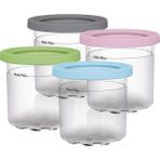 Pengfushop4 4 Adet Tarzı Dondurma Pint Fincan Ninja NC299AM Serisi Yeniden Kullanılabilir Buz Yoğurt Konteyner Depolama Kavanoz Sızdırmazlık Kapaklı (Yurt Dışından) - Dondurma Aracı