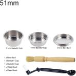 Pengfushop4 51MM 3cup 2fırça Stili Kahve Dipsiz Portafiltre Dozaj Halkalı Filtre Için 3 Açı Ayarlanabilir Dış Müdahale 2 Bardak Sepeti 350ML Köpürtme Sürahi (Yurt Dışından) - Kahve Eşyaları