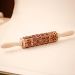 Pengfushop4 Arjmide Derin Kazınmış Ahşap Kabartmalı Retro Desen Oklava Mutfak Yaprak Kuş Çiçek Noel Kurabiye Pişirme Aracı ZM035 (Yurt Dışından) - Fırın tepsisi - Renkli