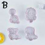 Pengfushop4 B Tarzı 4 Adet Dinozor Cooki Kesici Kalıp Pişirme Kalıpları Fondan Kek Kesiciler Zencefilli Kurabiye Dino Formları Kurabiye Kek Araçları (Yurt Dışından) - Fırın Tepsisi