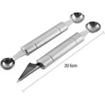 Pengfushop4 C Stili Paslanmaz Çelik Karpuz Dilimleme Meyve Bıçağı Dondurma Hamuru Topu Kazma Aracı Hızlı Kesim Karpuz Mutfak Yardımcı Aletler Seti (Yurt Dışından) - Meyve ve sebze araçları - Renkli