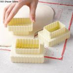 Pengfushop4 Et Kare Bisküvi Kalıpları Dıy Fondan Kurabiye Kalıbı Kek Dekor Aracı Çerez Kesiciler Pasta Kalıpları Pişirme Malzemeleri (Yurt Dışından) - Fırın tepsisi - Renkli