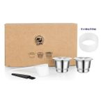 Pengfushop4 Fildişi Tarzı Icafilas Nespresso Yeniden Kullanılabilir Kahve Kapsülü Paslanmaz Çelik Doldurulabilir Filtreler Espresso Fincan Inissia ve Pixie Kahve Makinesi Için Fit (Yurt Dışından) - Kahve Eşyaları